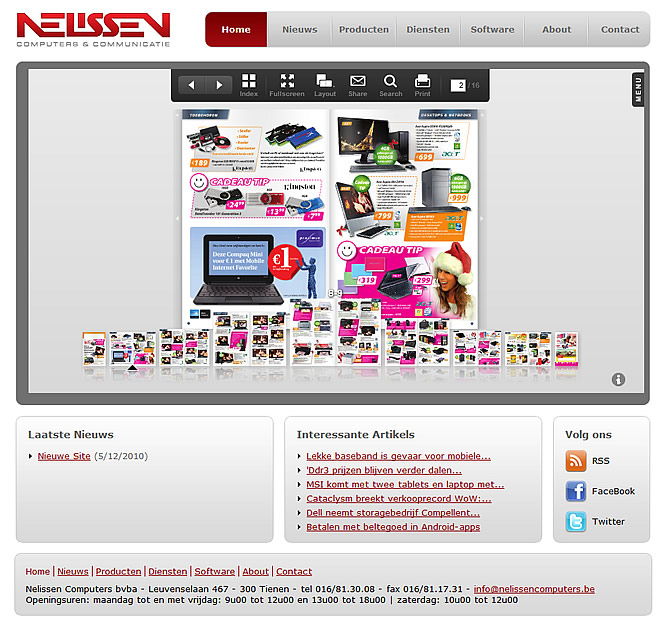 Screenshot Nelissen Computers website