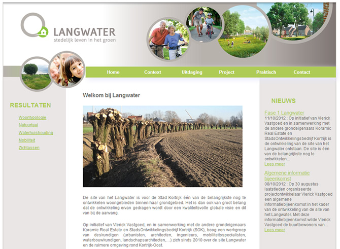 Screenshot Langwater website