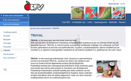 Screenshot website Belgische Fruitveiling