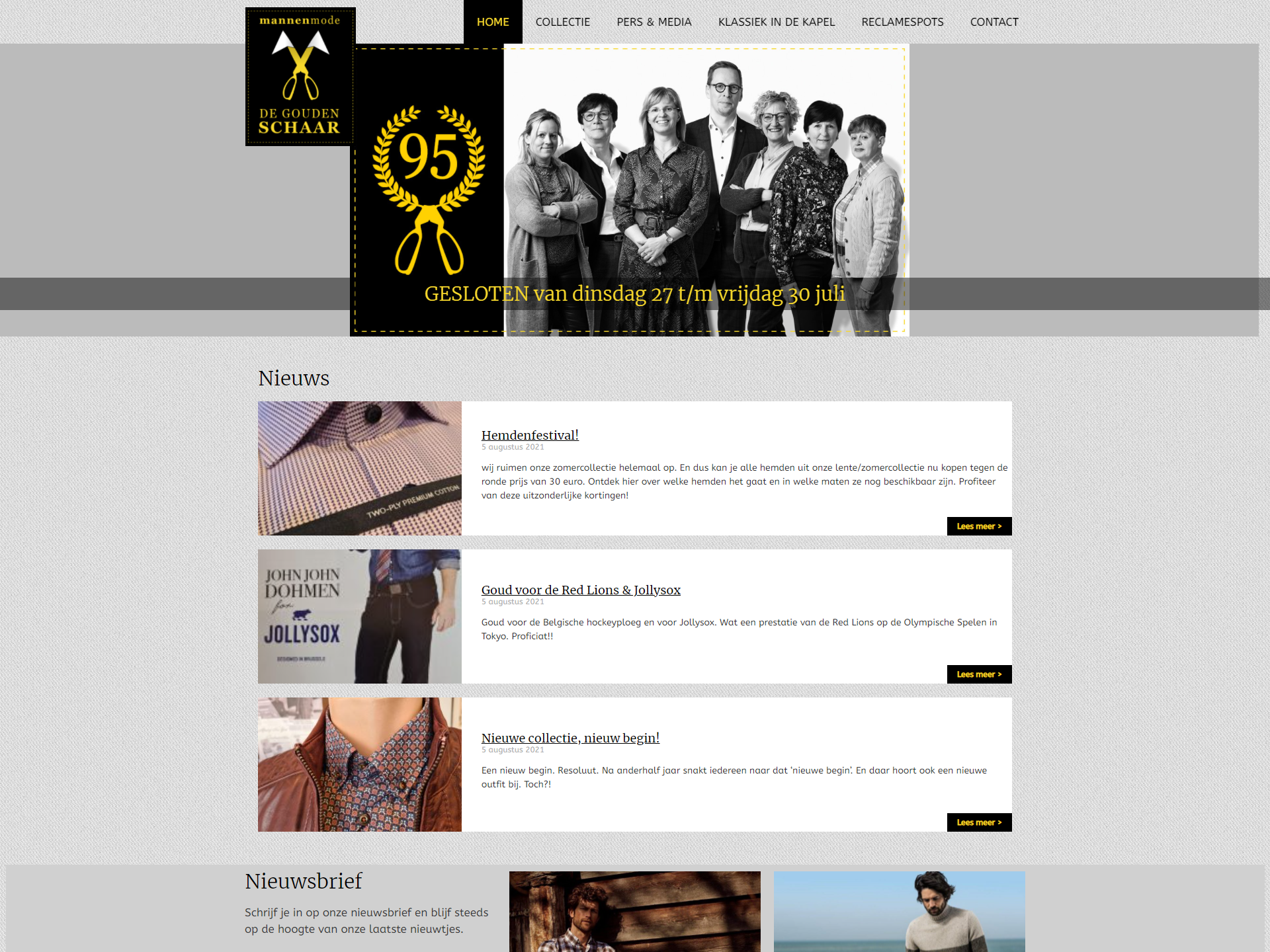 Screenshot Website de Gouden Schaar