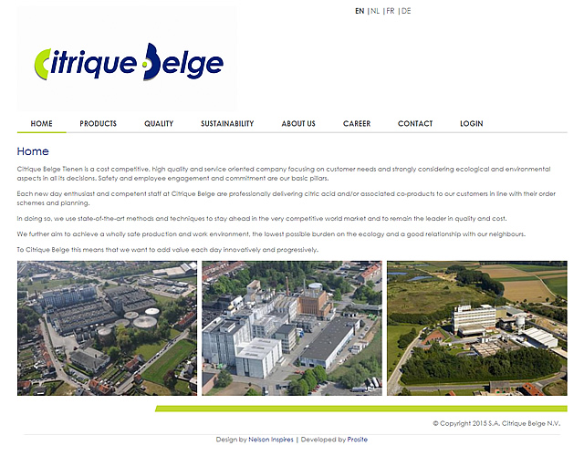 Citrique Belge, Fabrikant van cintroenzuur voor de voedingsindustrie.